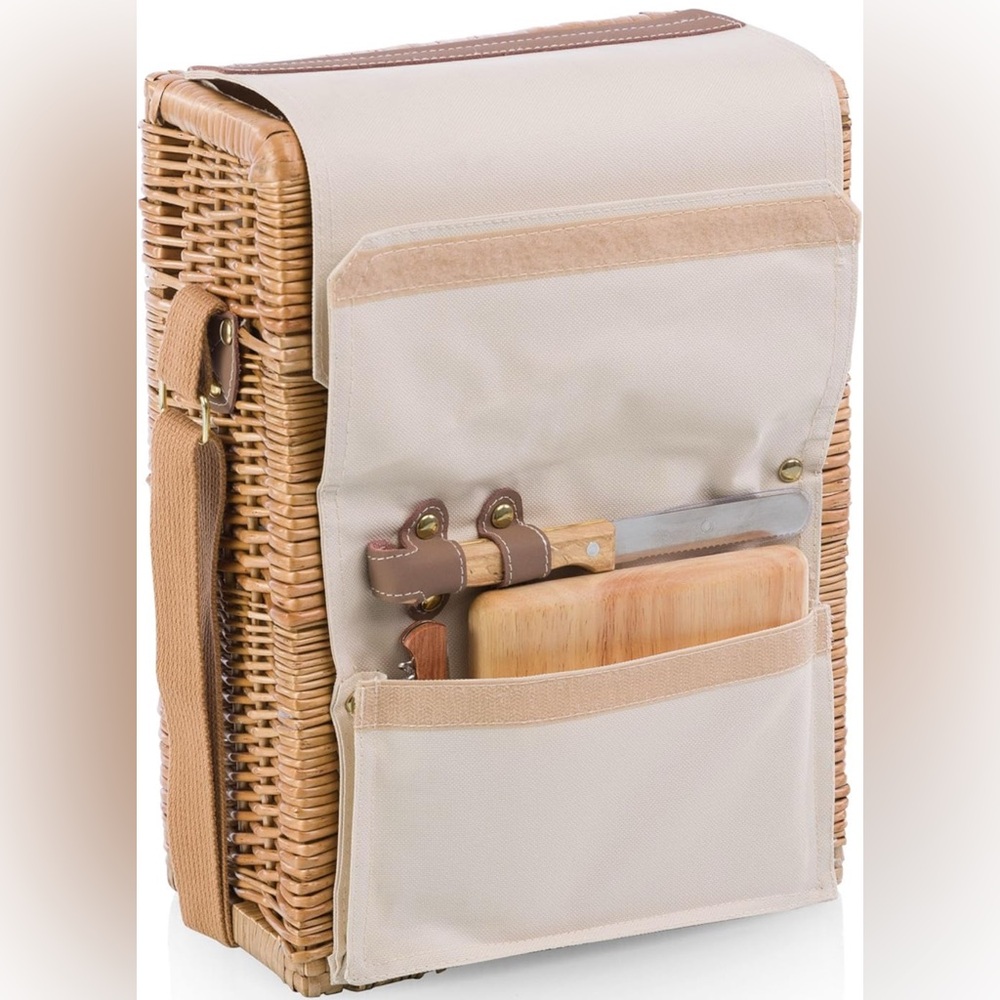 Beaches by Sandals Picnic Time Corsica Wine and Cheese Picnic Basket Tote EUC - Picture 4 of 7